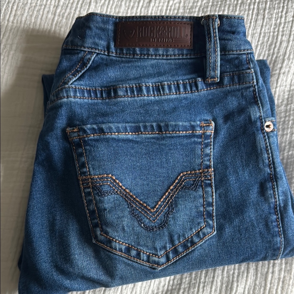 Blue Boot Cut Jeans with Classic Indigo Tone